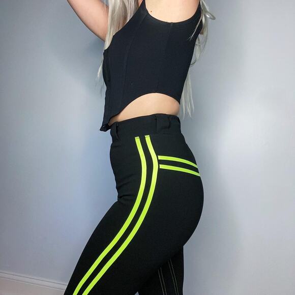 I.AM.GIA. Womens size Small Astrid High Waist Flare Striped Pants Stretch Flaw - Picture 3 of 13